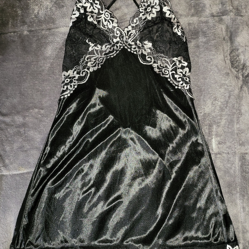 Sexy black and lace chemise